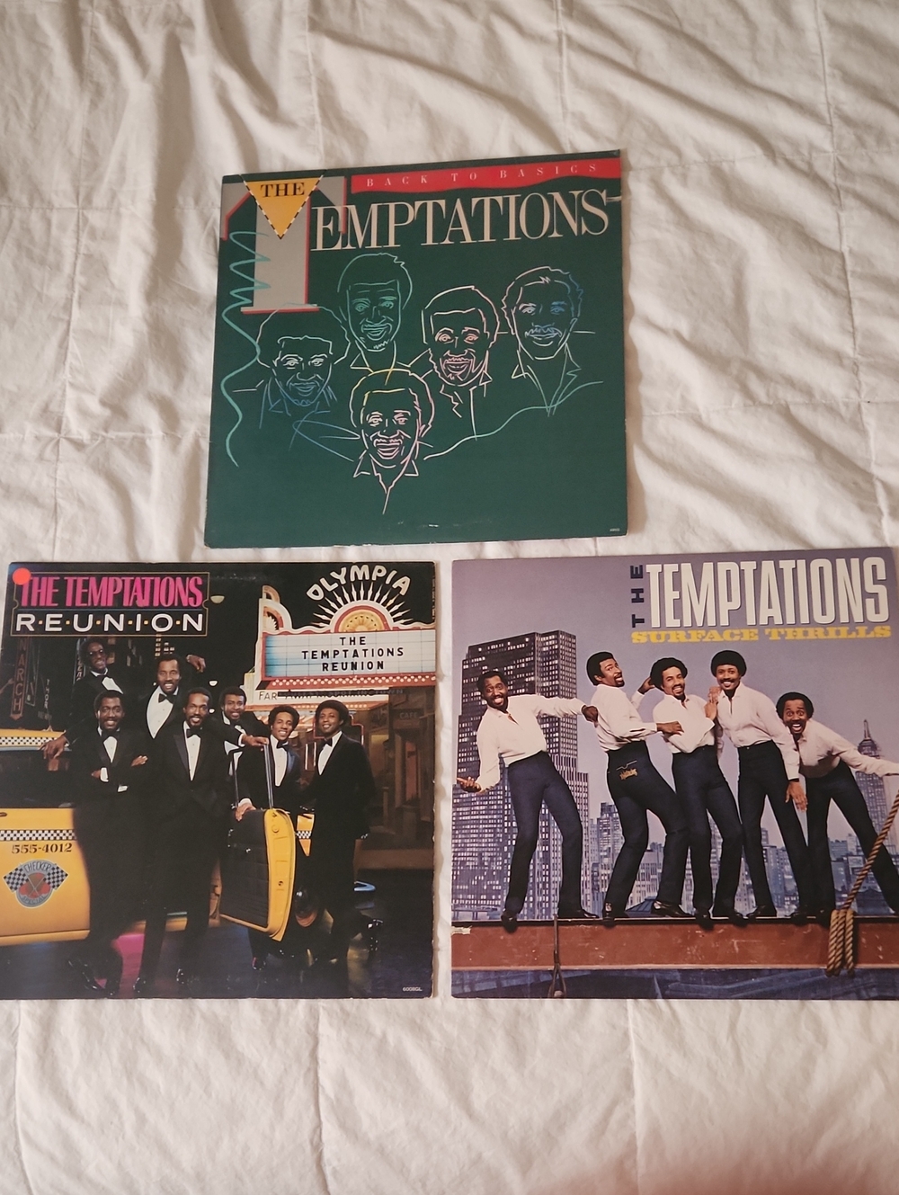 The Temptations Vinyl Record Lot - Green, Purple, Black Covers